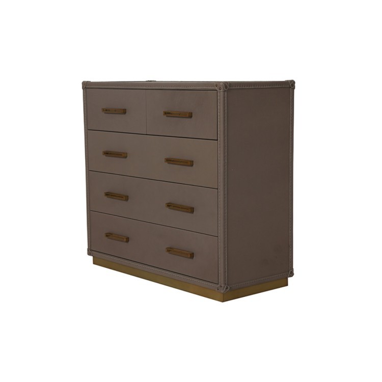 Комод T0147B-01/B217#, Кожа, grey, ROOMERS FURNITURE