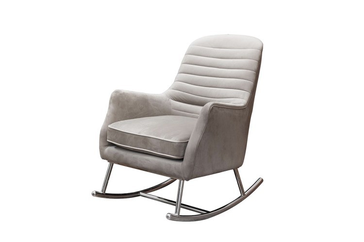 Кресло-качалка велюр жемчужно-серый 73*90*94см (TT-00004700)