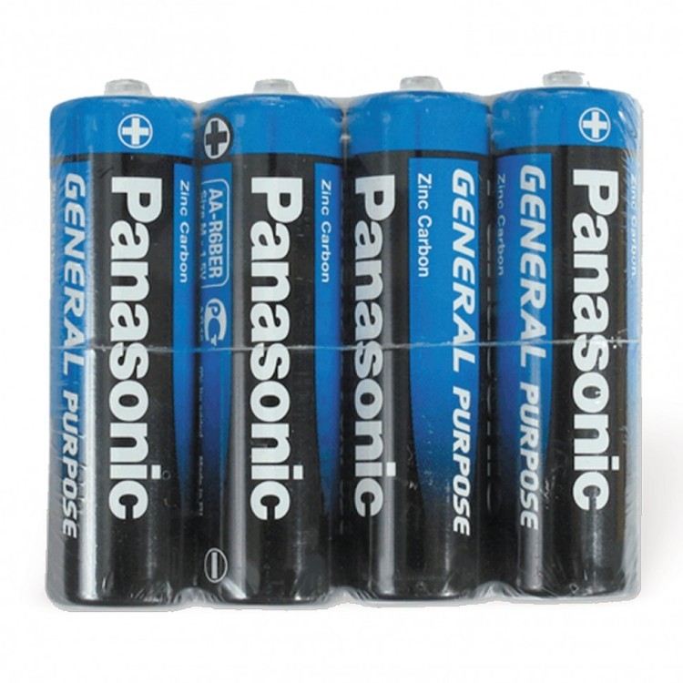 Батарейки солевые Panasonic R6 (AA) 4 шт (316) (15) (76352)