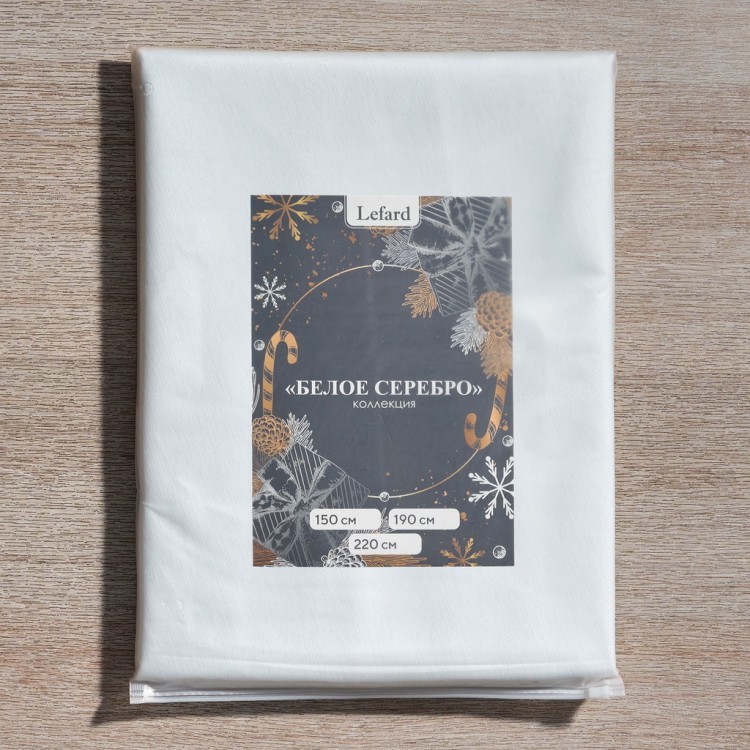 Скатерть  160х220 cm овальная, "феерия. серебро", цвет: белый, tm lefard, полиэстер 100% Lefard (986-004-28)