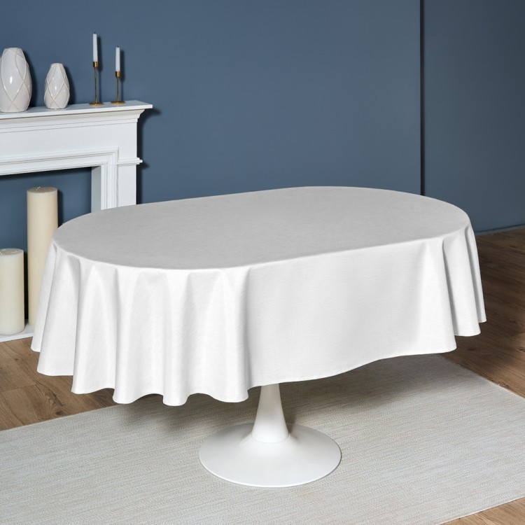 Скатерть  160х220 cm овальная, "феерия. серебро", цвет: белый, tm lefard, полиэстер 100% Lefard (986-004-28)