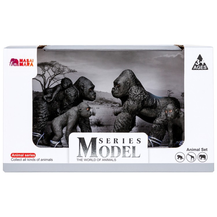 Набор фигурок животных серии "Мир диких животных": Семья горилл, 4 предмета (MM201-003)