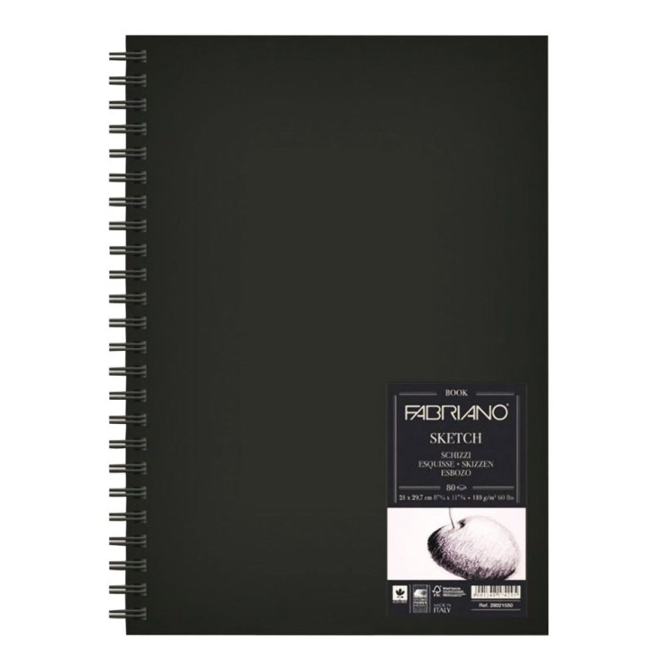 Скетчбук А4 Fabriano Sketchbook 80 листов, 110 г/м2, мелкое зерно 28021550 (65013)