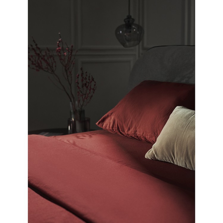 Набор наволочек изо льна и хлопка цвета копченой паприки из коллекции essential, 70х70 см (77149)