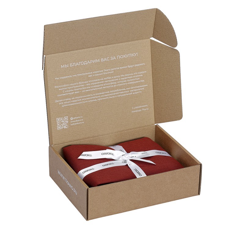 Набор наволочек изо льна и хлопка цвета копченой паприки из коллекции essential, 70х70 см (77149)