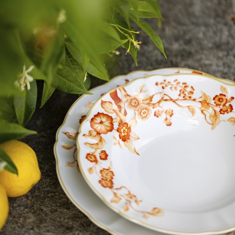 Тарелка LFLO032AC001160, фарфор, white, orange, LE COQ Тарелка LFLO032AC001160, фарфор, white, orange, LE COQ