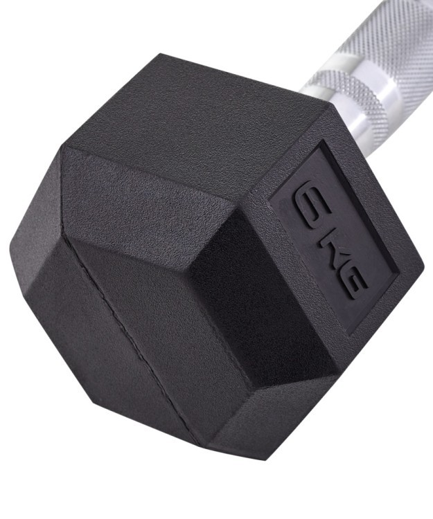 Гантель гексагональная DB-301 6 кг, обрезиненная, черный (1484593)
