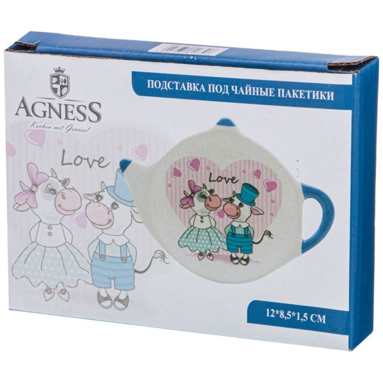 Подставка под чайные пакетики 12*8,5*1,5 см. Agness (358-1630)
