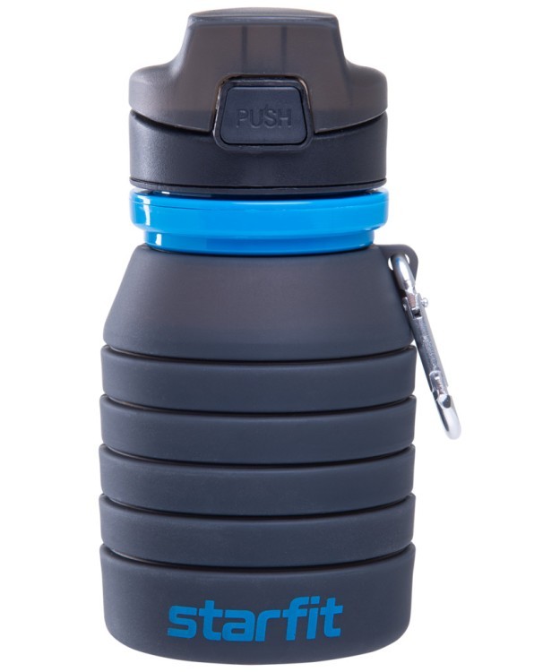 Бутылка для воды FB-100, с карабином, складная, серая (734051)