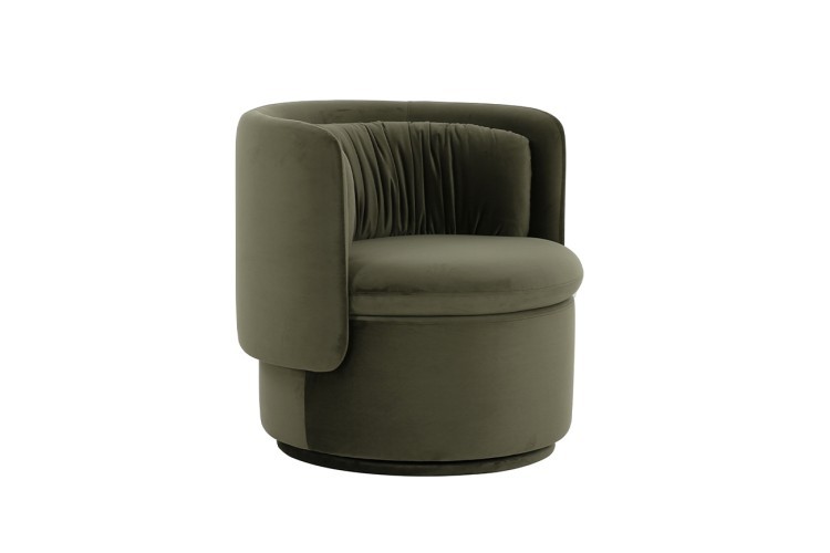Кресло поворотное велюр зеленый 76*72*71см (TT-00009577)