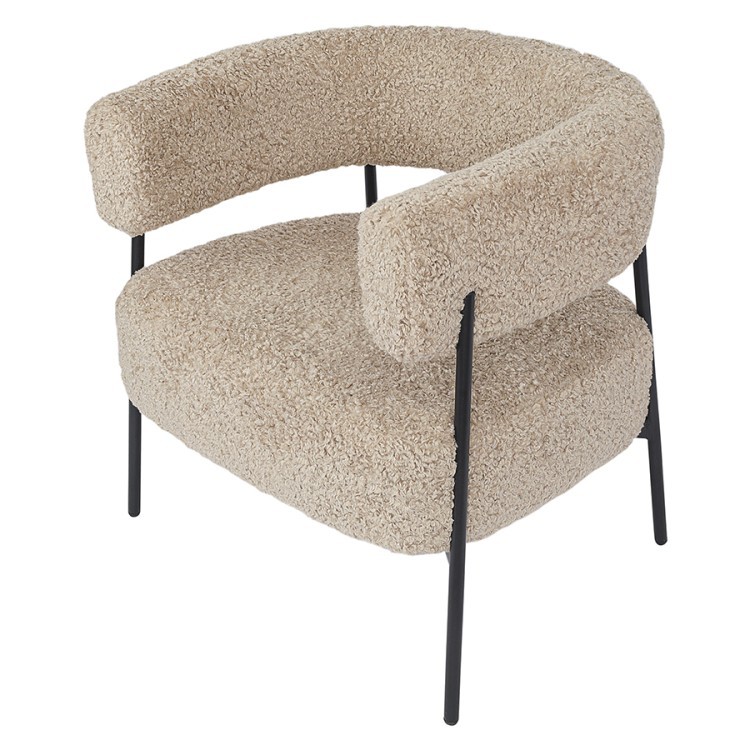 Кресло hugme, букле, миндальное молоко (77335)