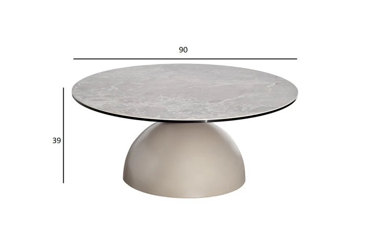 Стол журнальный, керамика Augustus Gray d90*39см (TT-00015700)