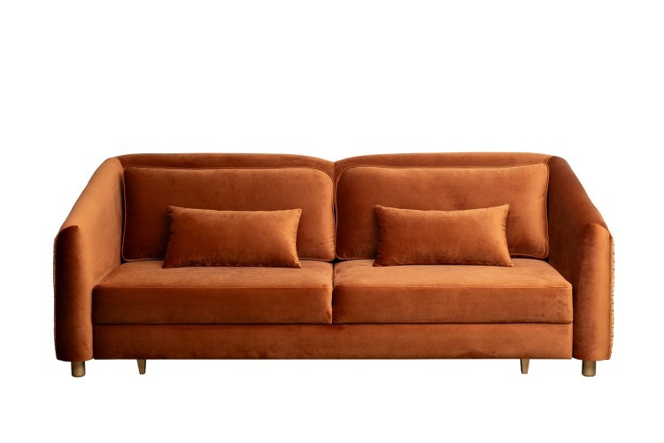 Диван Trevi 230М(К) трехм раскл с кантом оранж Pad32+Lattice ORANG 232*103*88см (TT-00016896)