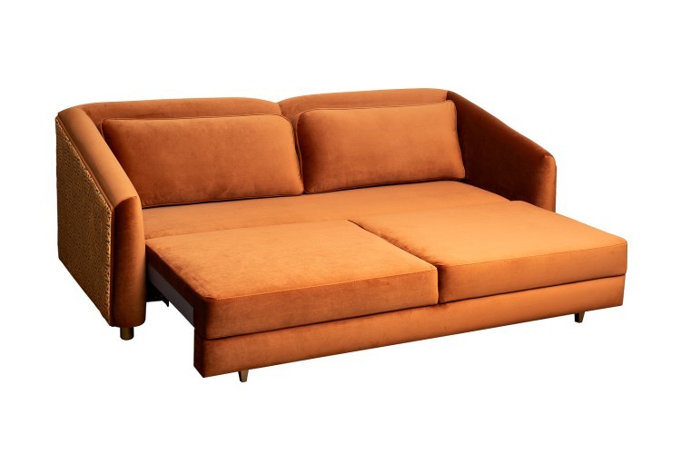 Диван Trevi 230М(К) трехм раскл с кантом оранж Pad32+Lattice ORANG 232*103*88см (TT-00016896)