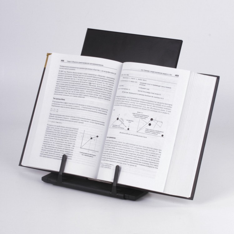 Подставка для книг учебников Brauberg регулируемый наклон металл/пластик черная 237447 (1) (89669)