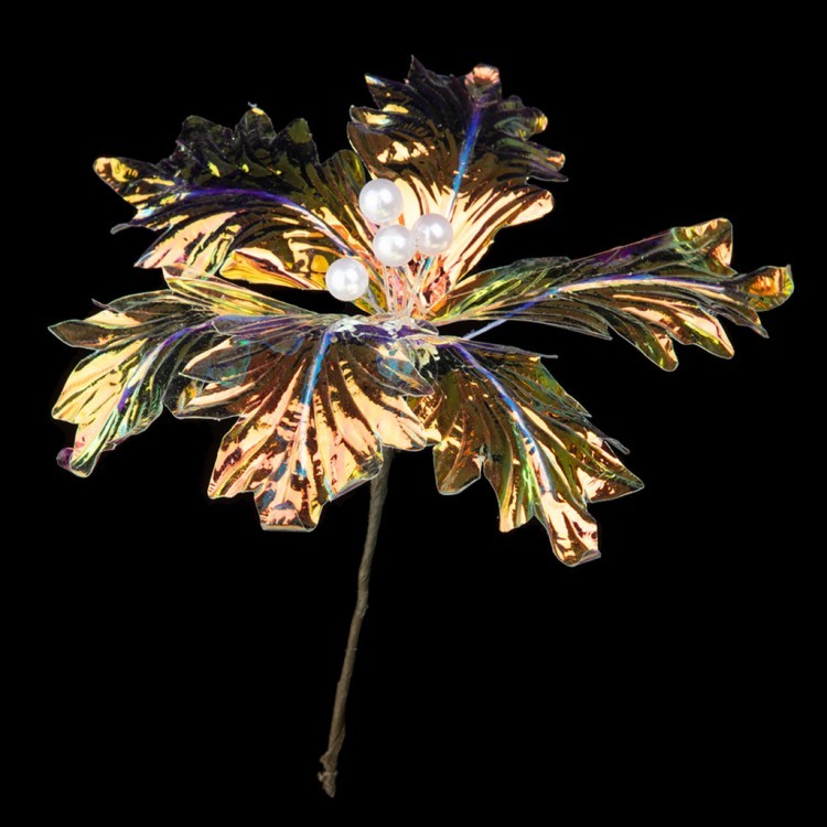 Цветок искусственный "пуансетия" длина=26 см Lefard (535-323)