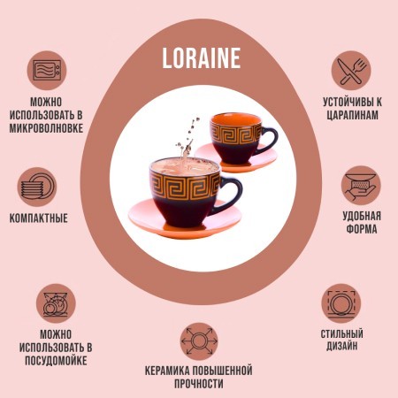 Чайный набор 4пр Loraine ОРАНЖЕВЫЙ LR (30451-2)