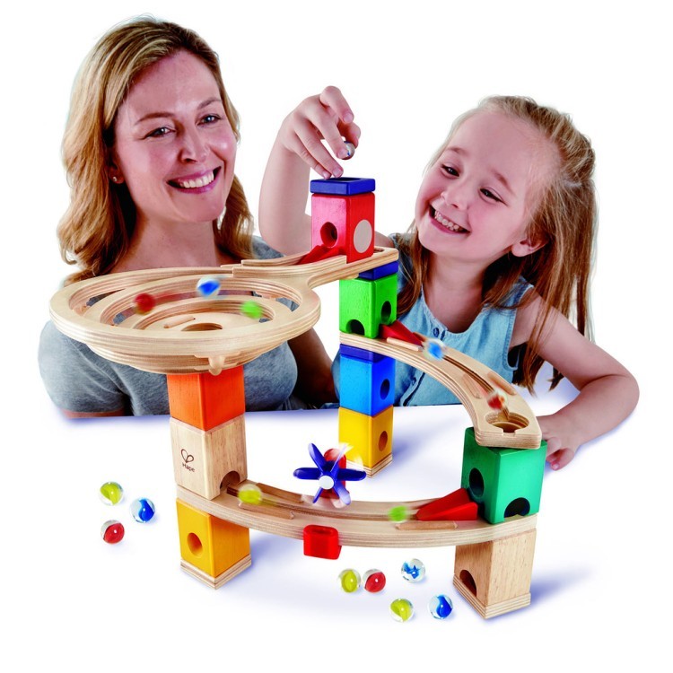 Деревянный конструктор лабиринт для детей "Гонка" с шариком и переходами (E6021_HP)