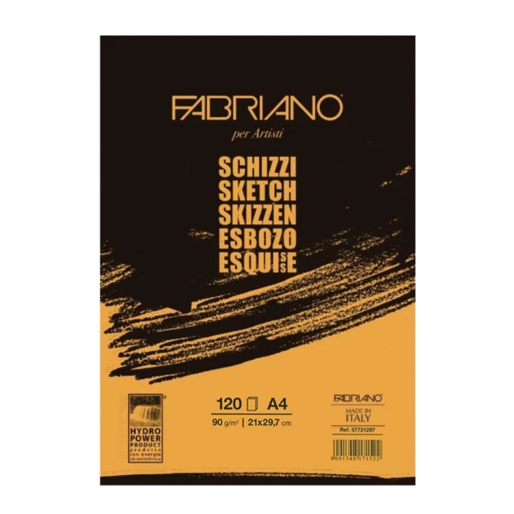 Альбом для рисования А4 Fabriano Schizzi 120 листов, 90 г/м2, мелкое зерно 57721297 (65015)