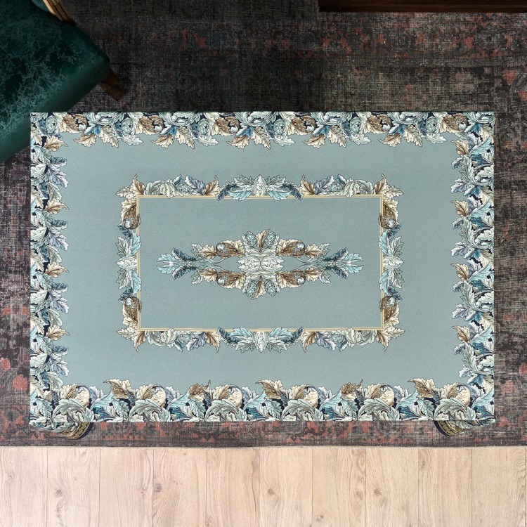 Скатерть "листья морриса"140х180см , 100% хлопок, синий , твил, пропитка Lefard (850-752-2)