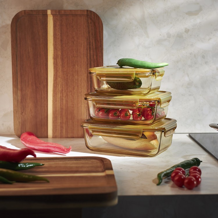 Контейнер для хранения и переноски продуктов 1,5 л янтарного цвета (76234)