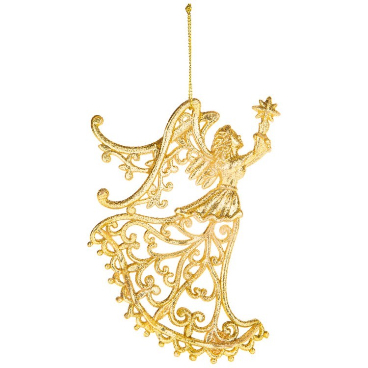 Декоративная подвеска "ангел" коллекция "red&gold" 13*10 см мал.уп=72 шт Lefard (858-164)
