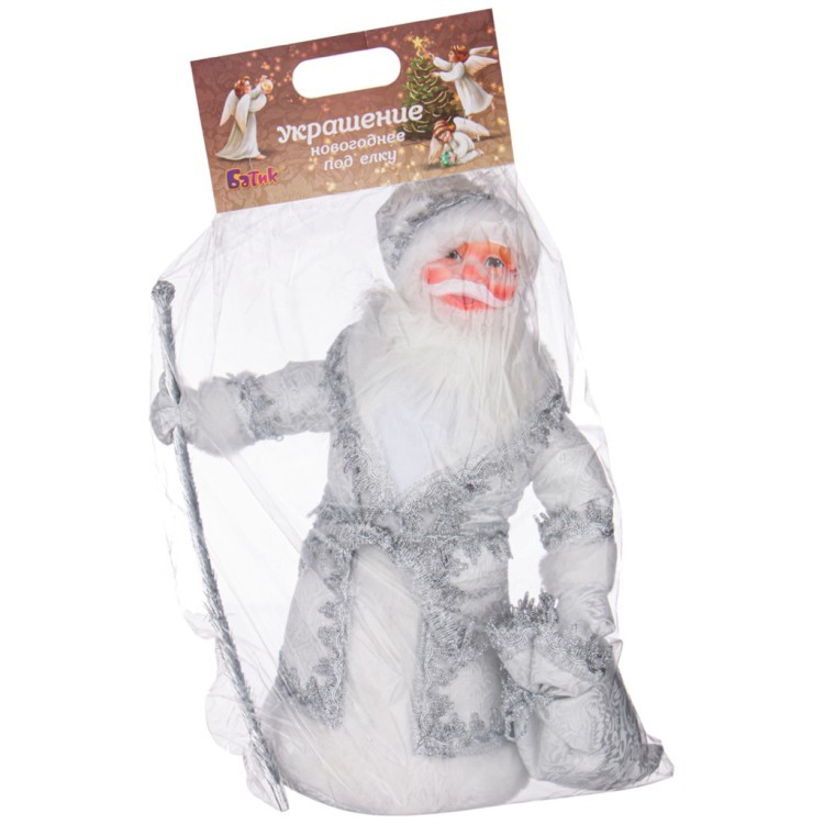 Кукла дед мороз серебряный высота=40 см в упаковке Lefard (140-316)