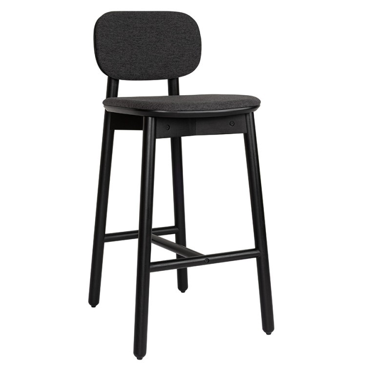 Стул барный с обивкой saga, рогожка, темно-серый (79958)