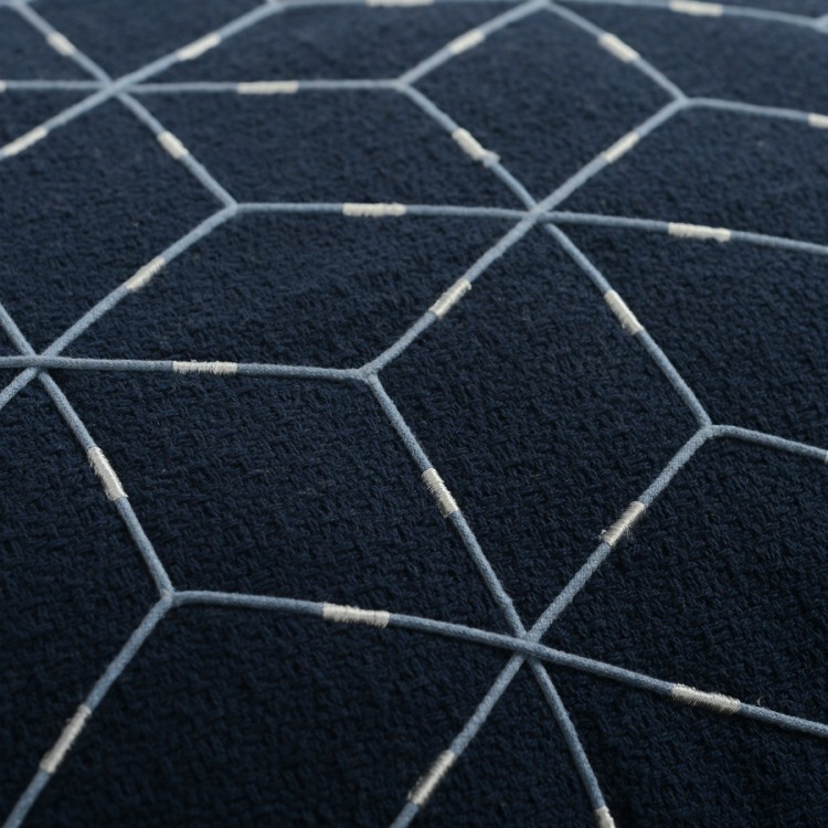Подушка декоративная из хлопка темно-синего цвета с геометрическим орнаментом ethnic, 45х45 см (66020)