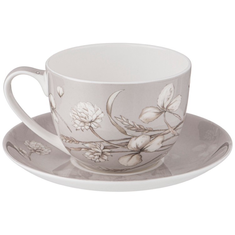 Чайная пара lefard "white flower" 330 мл серая Lefard (415-2136)