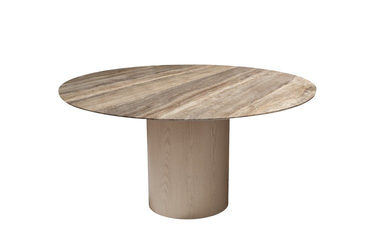 Стол обеденный d150*76см каменная столешница, шпон (TT-00012992)