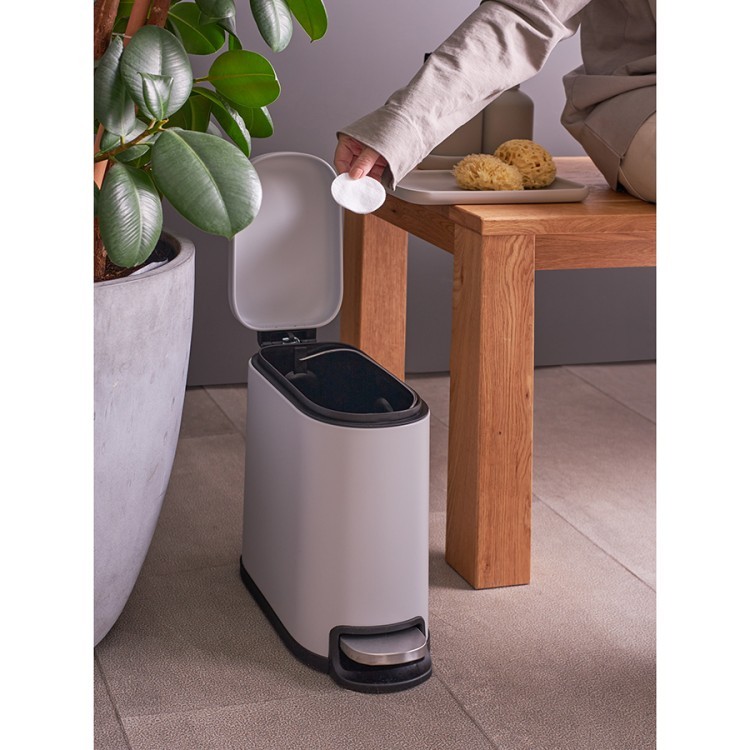 Ведро мусорное с педалью, светло-серое, 5 л (78737)