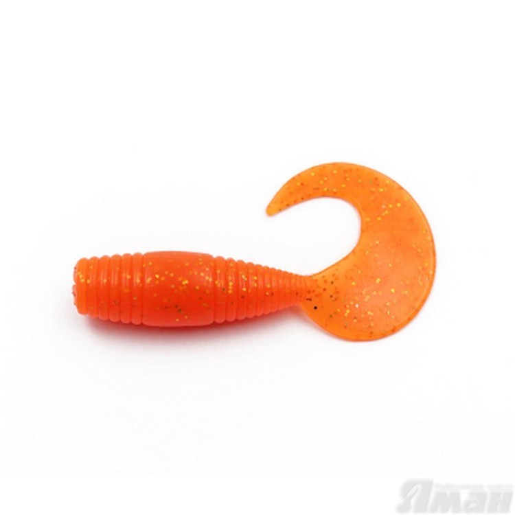 Твистер Yaman Spry Tail, 3" цвет 03 - Carrot gold flake, 8 шт Y-ST3-03 (70608)
