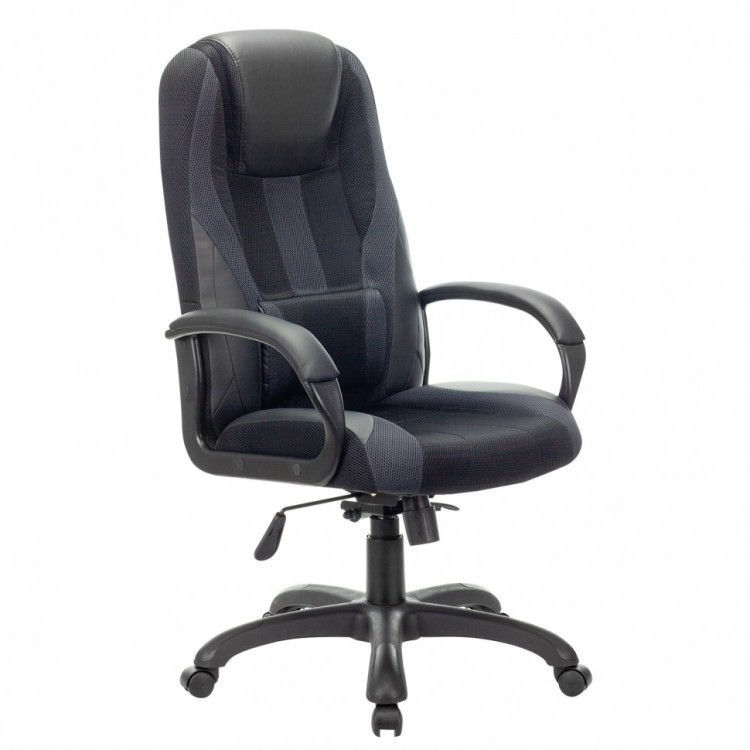 Кресло компьютерное Brabix Premium Rapid GM-102 до 180 кг экокожа/ткань черно-серое 532105 (1) (84665)