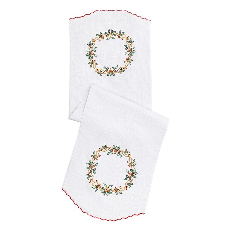 Дорожка на стол festive wreath из коллекции new year essential, 45х150 см (77777)