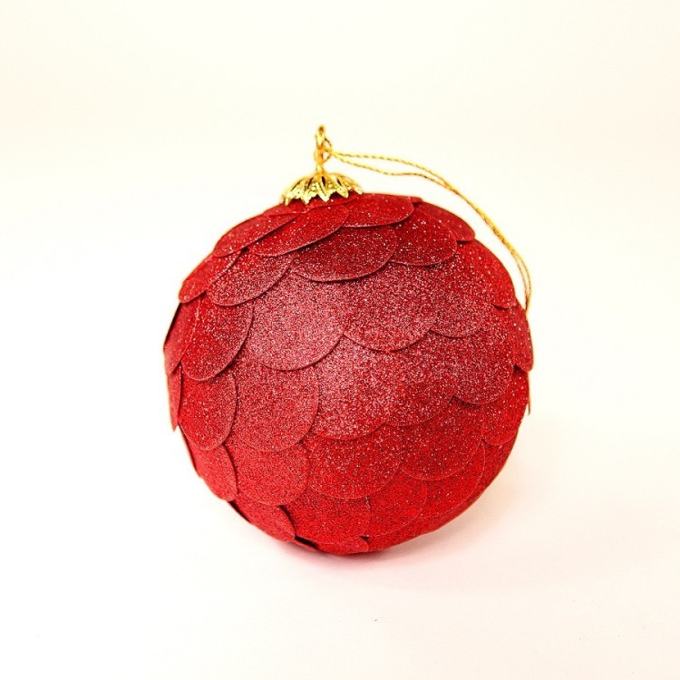 Шар новогодний декоративный paper ball, красный (63565)