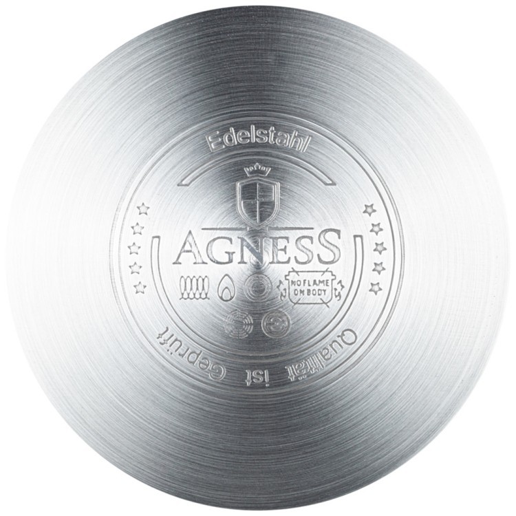 Кастрюля agness "classic" со стеклянной крышкой 5,6 л. 24x13,5 см Agness (914-229)