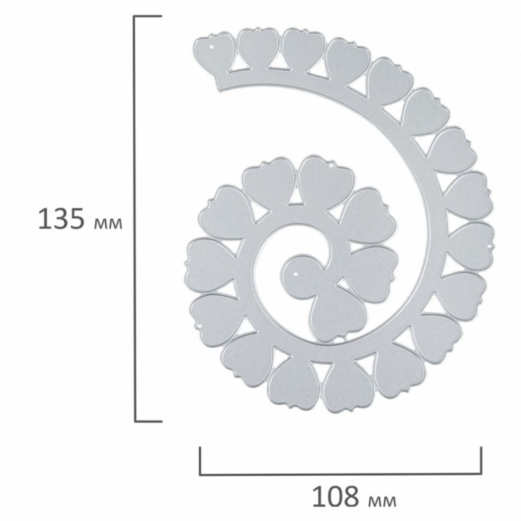 Нож Цветочная спираль для вырубки и тиснения ОС-5 108х135 мм ОСТРОВ СОКРОВИЩ 663814 (1) (95479)