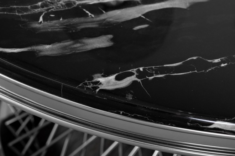 Стол обед иск.мрам Nero Alicanto/хром d120*75 (TT-00014978)