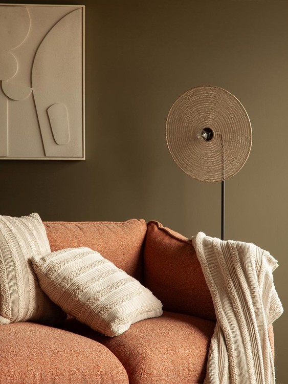 Подушка из хлопка с буклированной вязкой светло-серого цвета из коллекции essential, 45х45 см (74550)