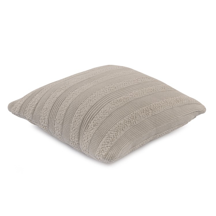 Подушка из хлопка с буклированной вязкой светло-серого цвета из коллекции essential, 45х45 см (74550)