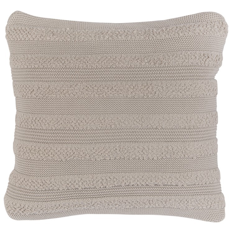 Подушка из хлопка с буклированной вязкой светло-серого цвета из коллекции essential, 45х45 см (74550)