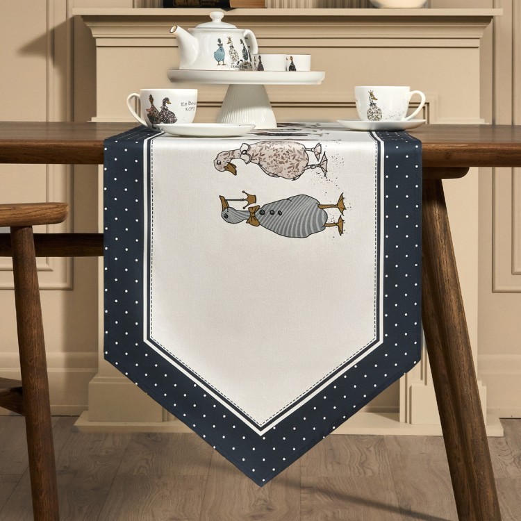 Дорожка на стол "family farm", 45х215см, синий 100% хлопок,твил Lefard (850-742-32)