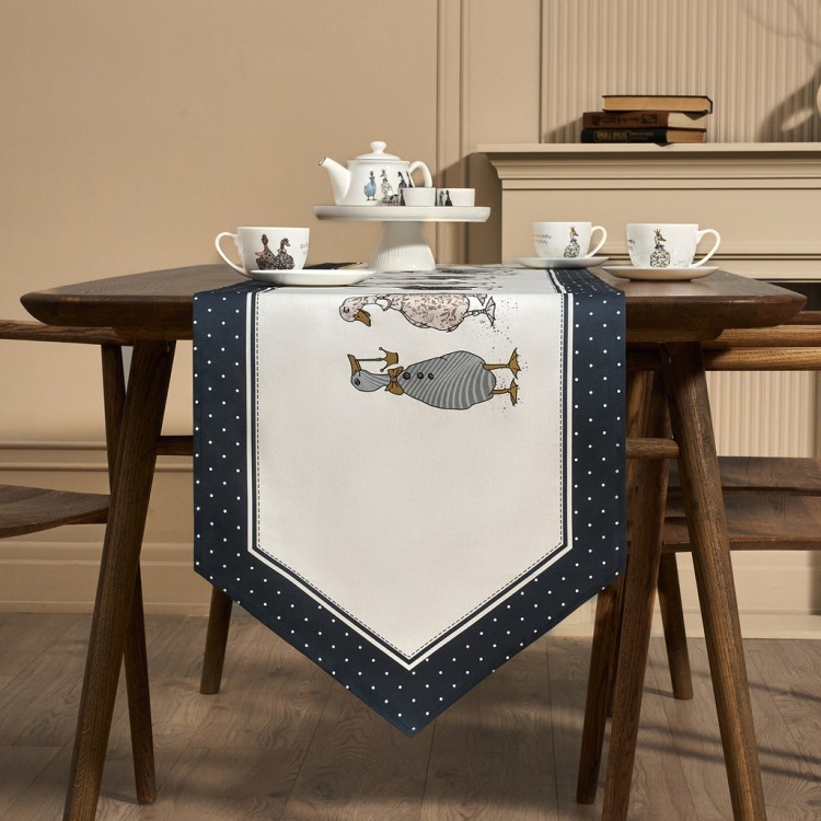 Дорожка на стол "family farm", 45х215см, синий 100% хлопок,твил Lefard (850-742-32)