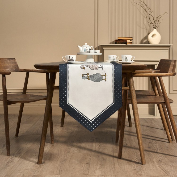 Дорожка на стол "family farm", 45х215см, синий 100% хлопок,твил Lefard (850-742-32)