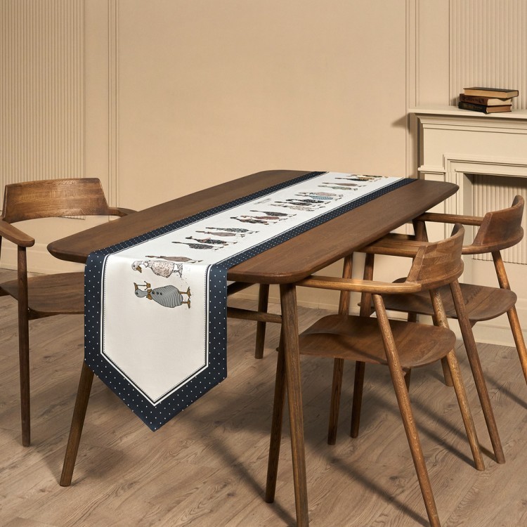 Дорожка на стол "family farm", 45х215см, синий 100% хлопок,твил Lefard (850-742-32)