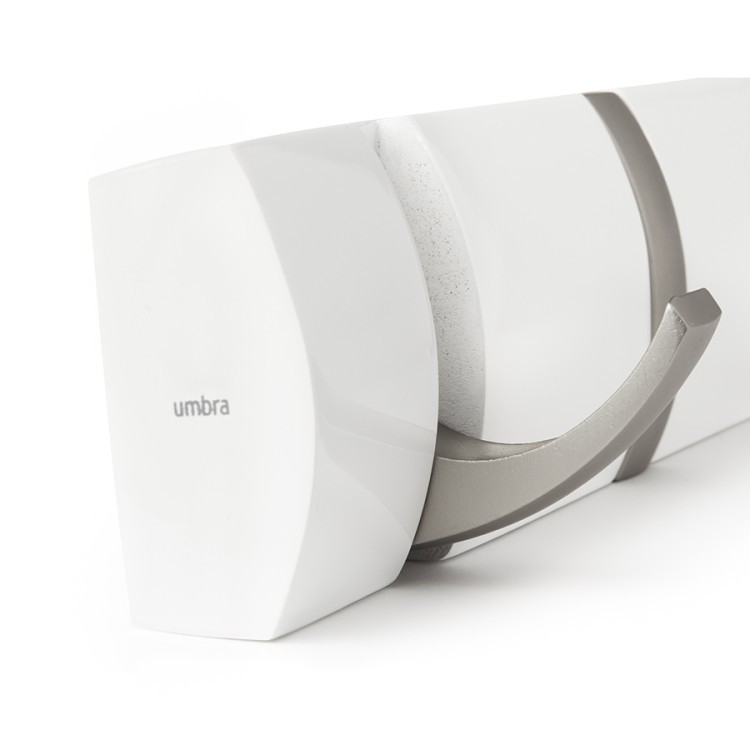 Вешалка настенная flip, 30,5 см, белая, 3 крючка (41713)