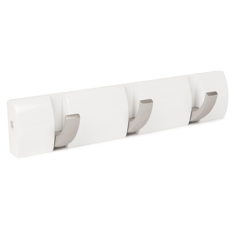 Вешалка настенная flip, 30,5 см, белая, 3 крючка (41713)