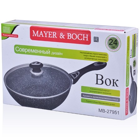 Сковорода-ВОК 24см мрам/крош АП с/кр Mayer&Boch (27951)