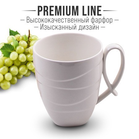 Набор кружек 295 мл на подставке 7пр фарфор/бамбук LR (60324)